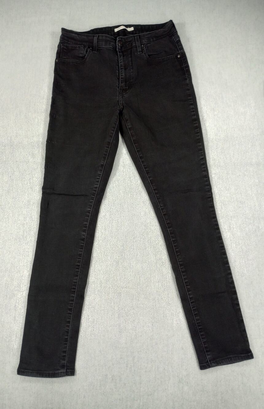 Women's Levi's 721 High Rise Skinny Stretch Dark Wash Faded Black Jeans Size 31